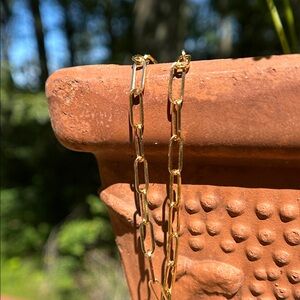 14K YG Paperclip Gold Chain Necklace